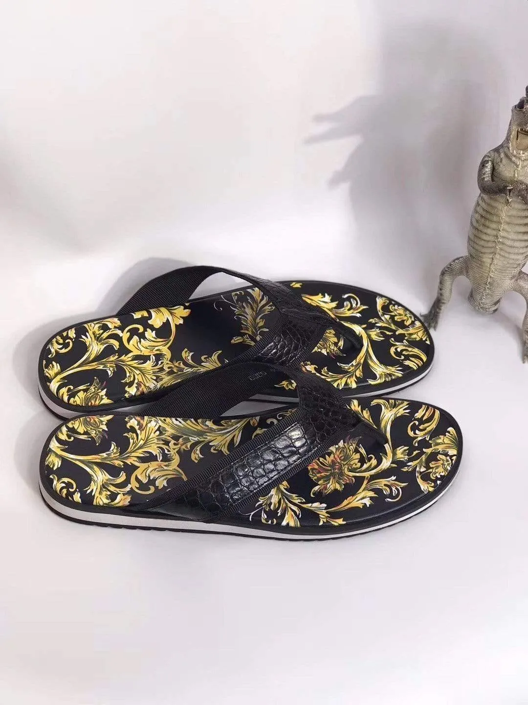 Town Event Crocodile Shoes Crocodile Belly Leather Slipper