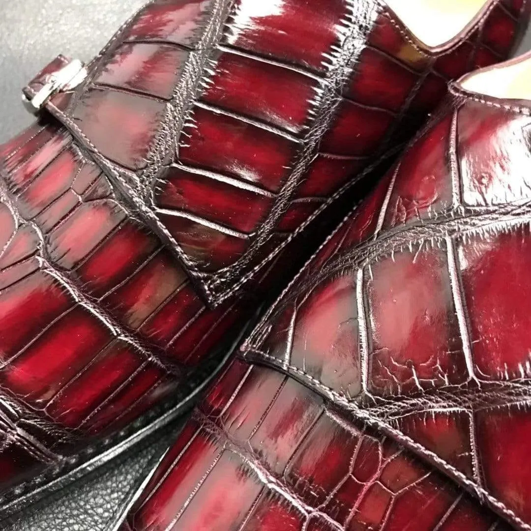 Crocodile Shoes Crocodile  Double Monk Shoes elegant design