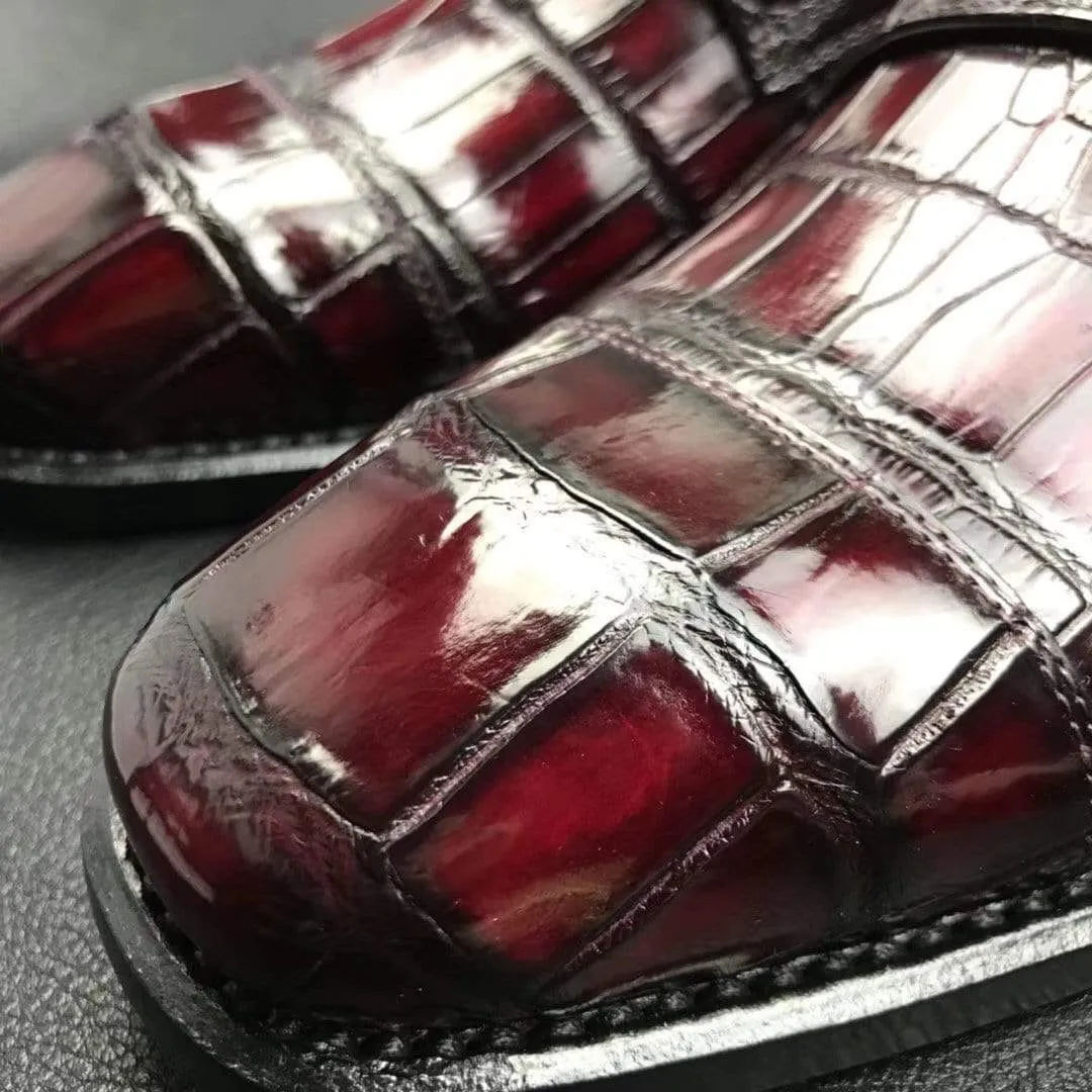 Crocodile Shoes Crocodile  Double Monk Shoes Everyday Style