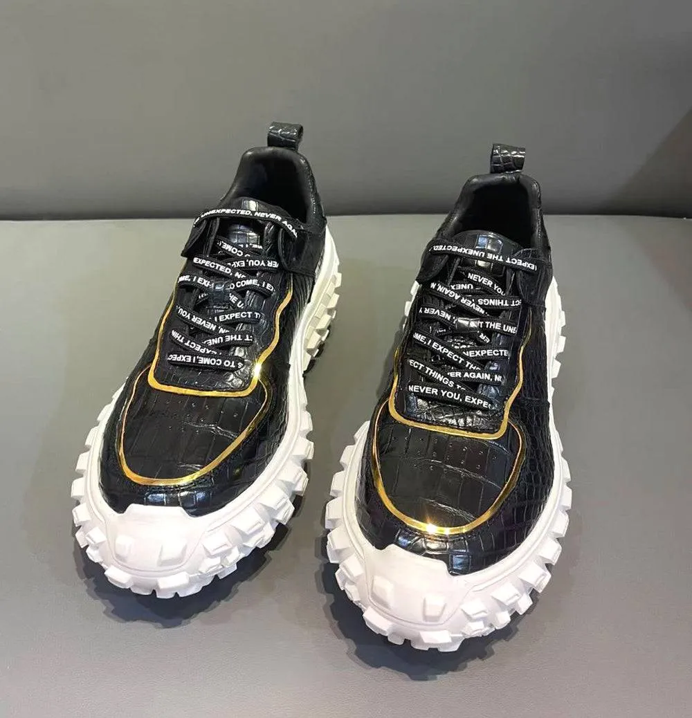 City Explorer Farm Mood Crocodile Shoes Crocodile Leather Rubber Platform Sneakers
