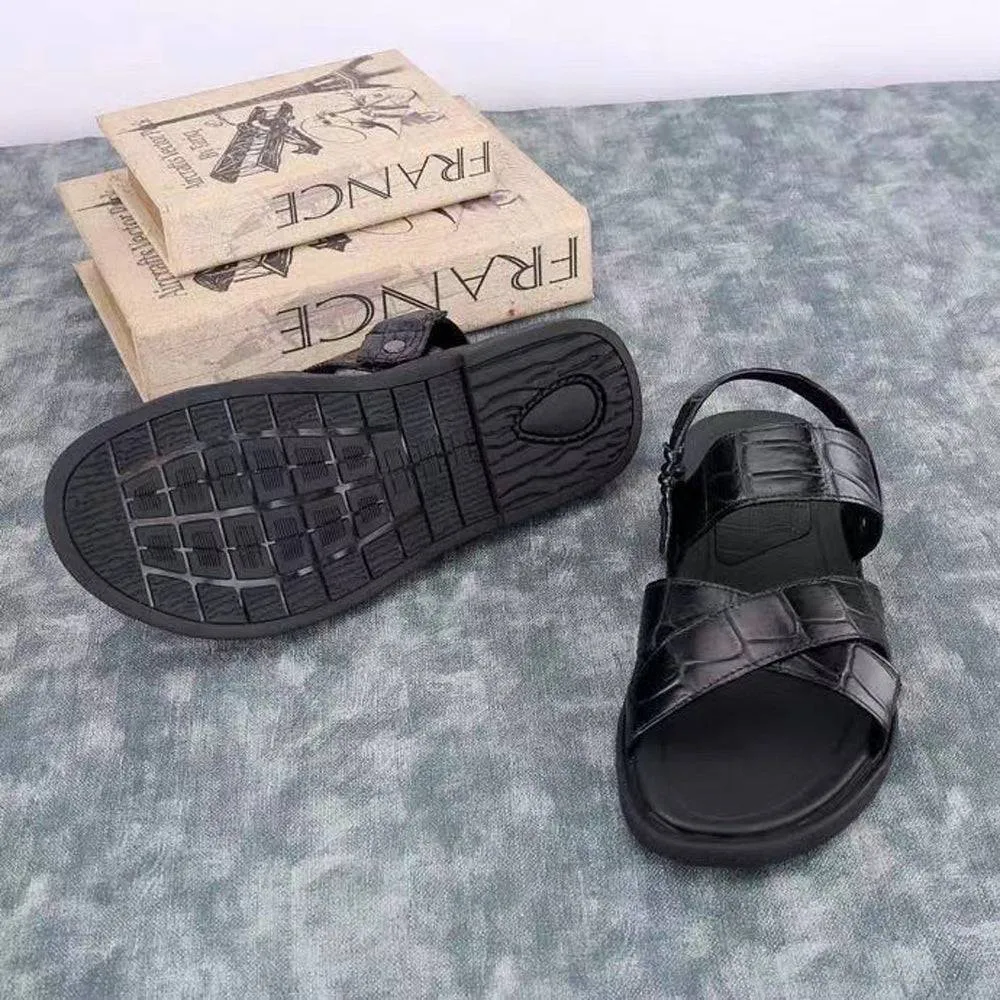 Comfortable Wear Park Picnic Crocodile Shoes Crocodile Leather Sandals ,Crocodile Leather Non-slip Sandals