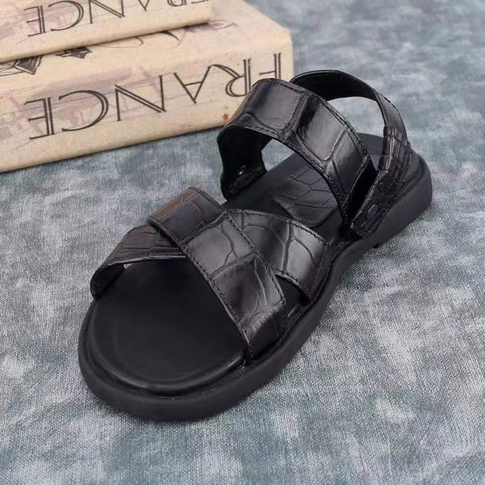 Relaxing Footwear Fragrance Walk Crocodile Shoes Crocodile Leather Sandals ,Crocodile Leather Non-slip Sandals