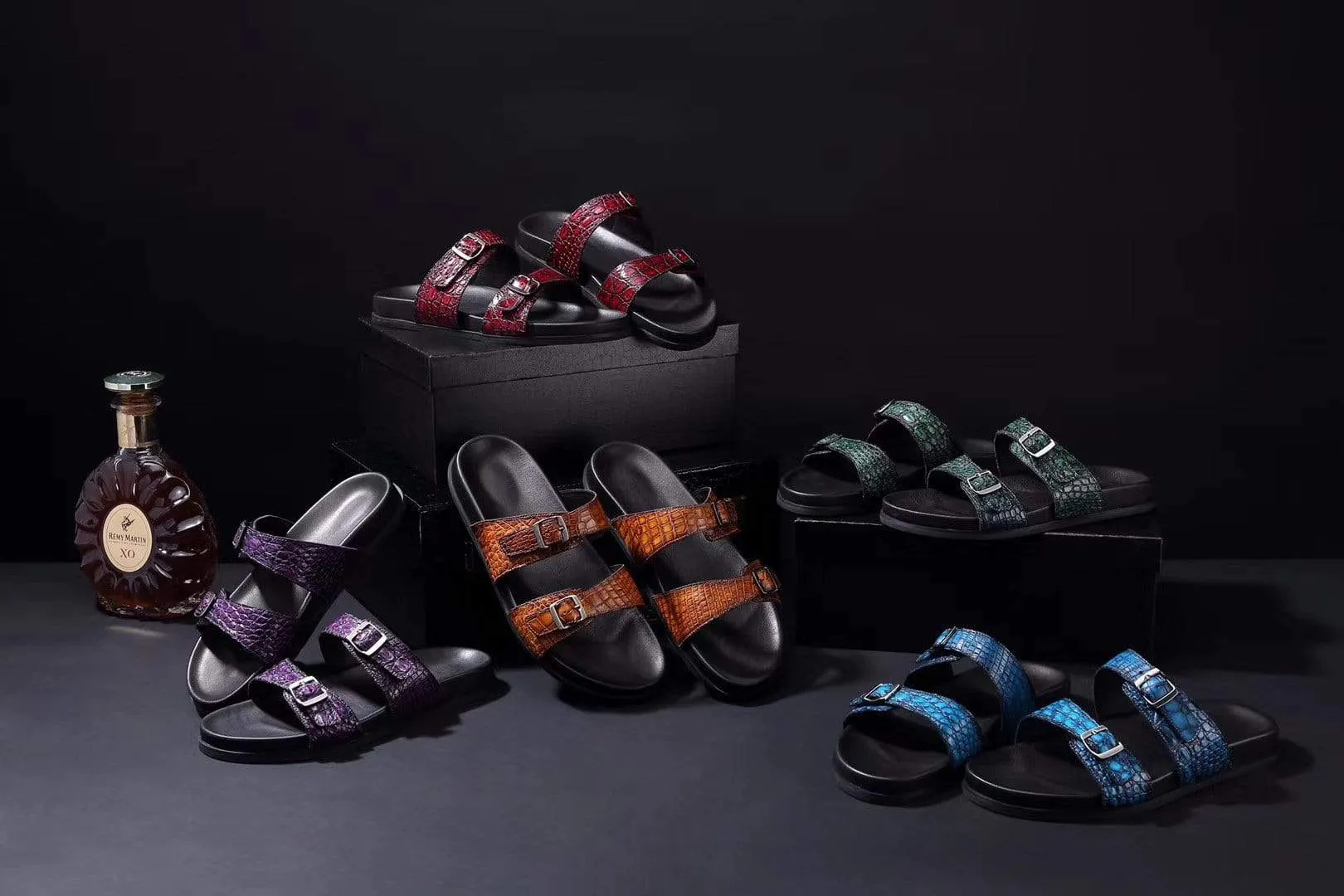 Crocodile Shoes Crocodile Leather Sandals Vintage  Dark Green Port Step