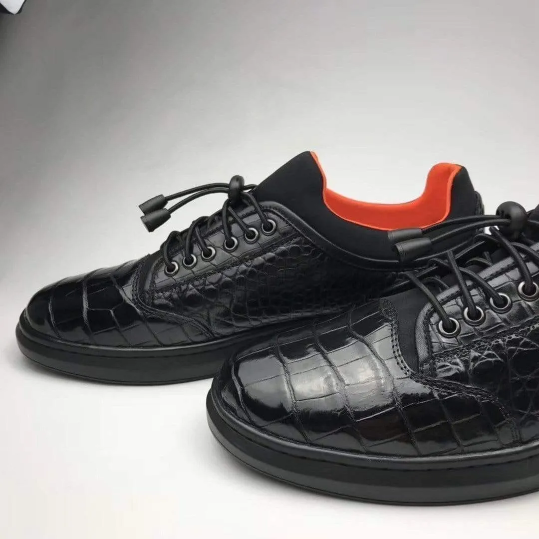 Practical Walking Shoes Press Day Crocodile Shoes Crocodile Leather Snakers And Slip On Shoes