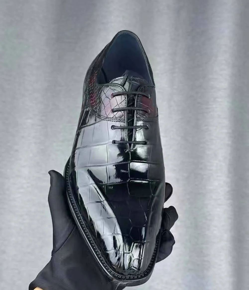 Trendy Shoes Crocodile Shoes Crocodile Shoe Mens Vintage Wine Red Business Lace Up Dress Shoes