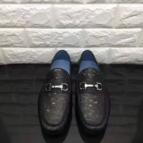 Crocodile Shoes Exotic Ostrich Skin Leather Slip-On~ Loafer Shoes for Men Lightweight Footwear