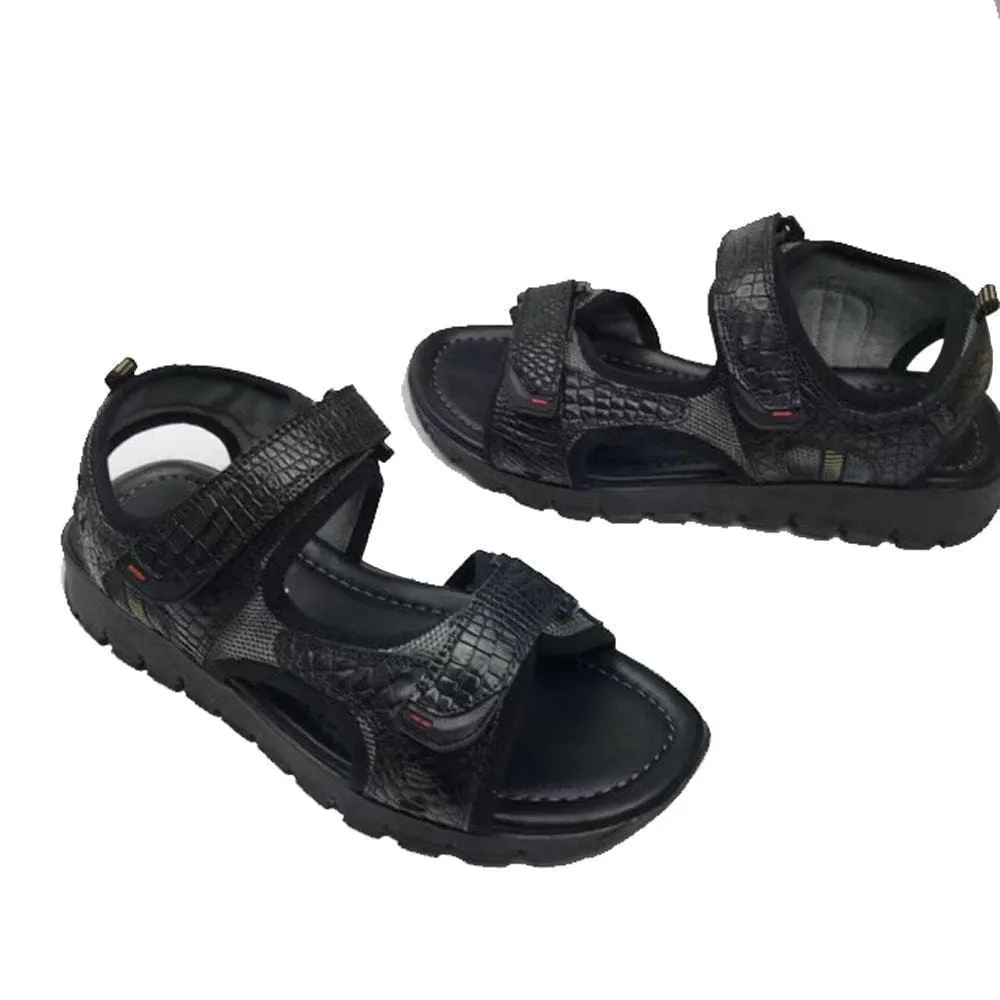 Flower Path Crocodile Shoes Genuine  Crocodile  Bone Leather Sports Sandals Summer