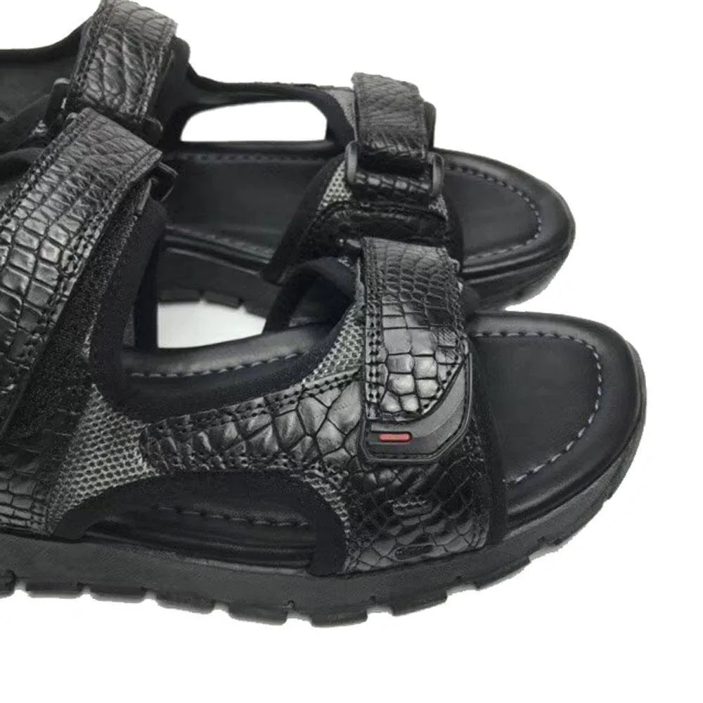 Crocodile Shoes Genuine  Crocodile  Bone Leather Sports Sandals Summer Practical Walk