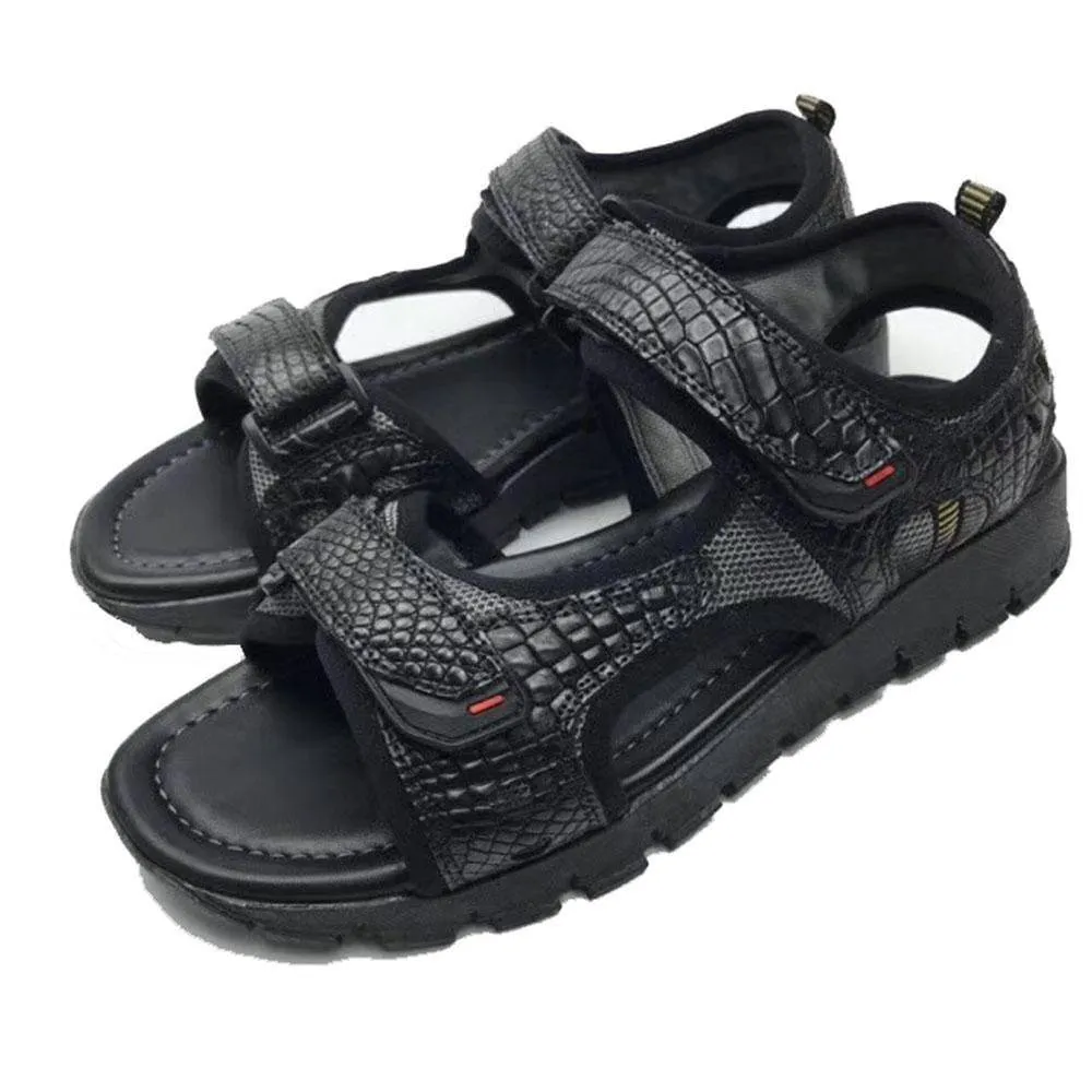 Support Step Crocodile Shoes Genuine  Crocodile  Bone Leather Sports Sandals Summer