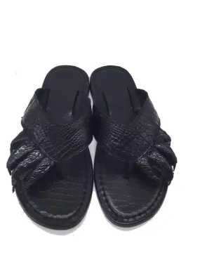 foldable Play Glow Crocodile Shoes Genuine  Crocodile Leather  Mens Slipper
