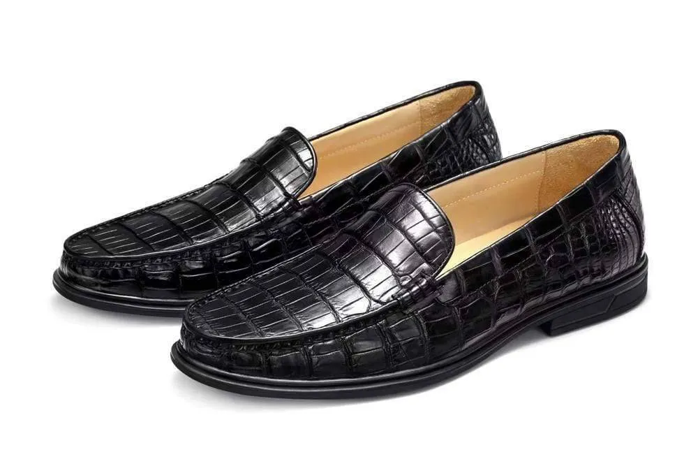 Crocodile Shoes Genuine Crocodile Leather Penny Casual Loafers  Slip-On Shoes Daily Comfort Bride Step