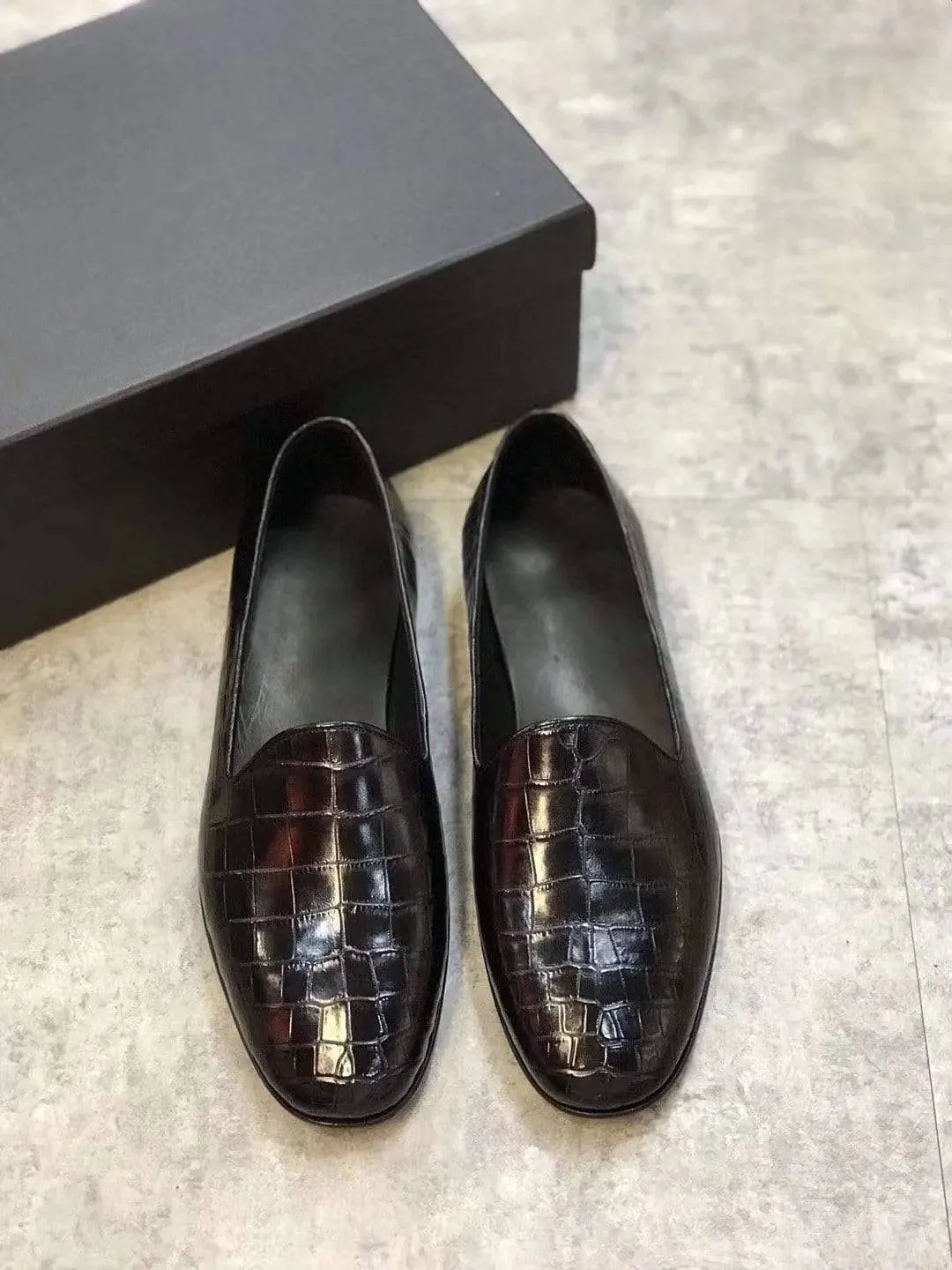 Design Mood Crocodile Shoes Genuine Crocodile Leather Slip-On Dress Shoe