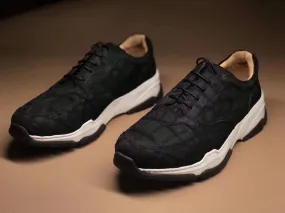 Crocodile Shoes Genuine Crocodile Leather Sport Sneakers Flower Walk Light Walking