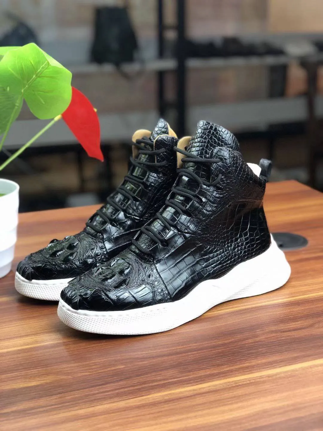 Cloud Soft Crocodile Shoes Men's Crocodile Leather Boots Man Martin Boots Leisure Time Boots and Sportwear Man