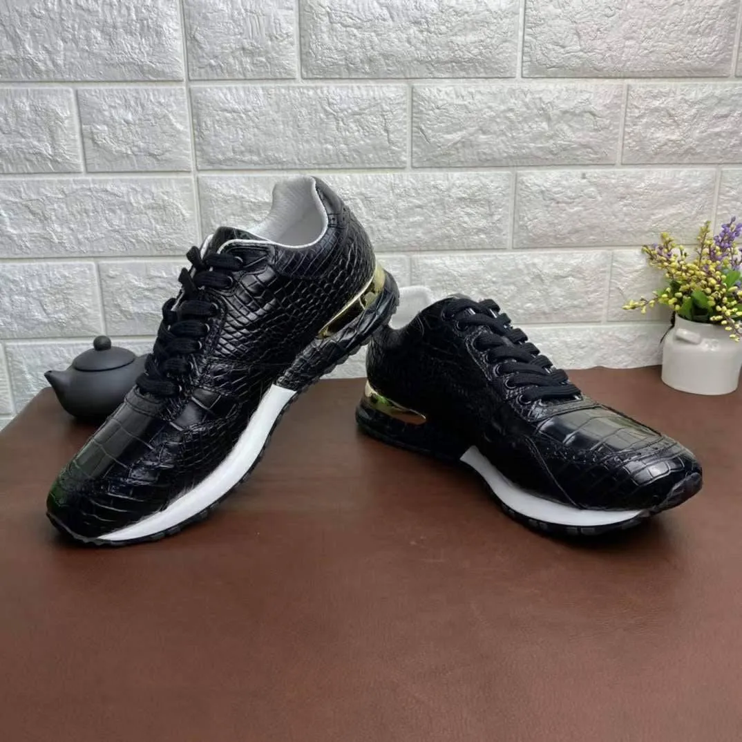 Resort Path Crocodile Shoes Men's  Crocodile Leather Sneakers 2385