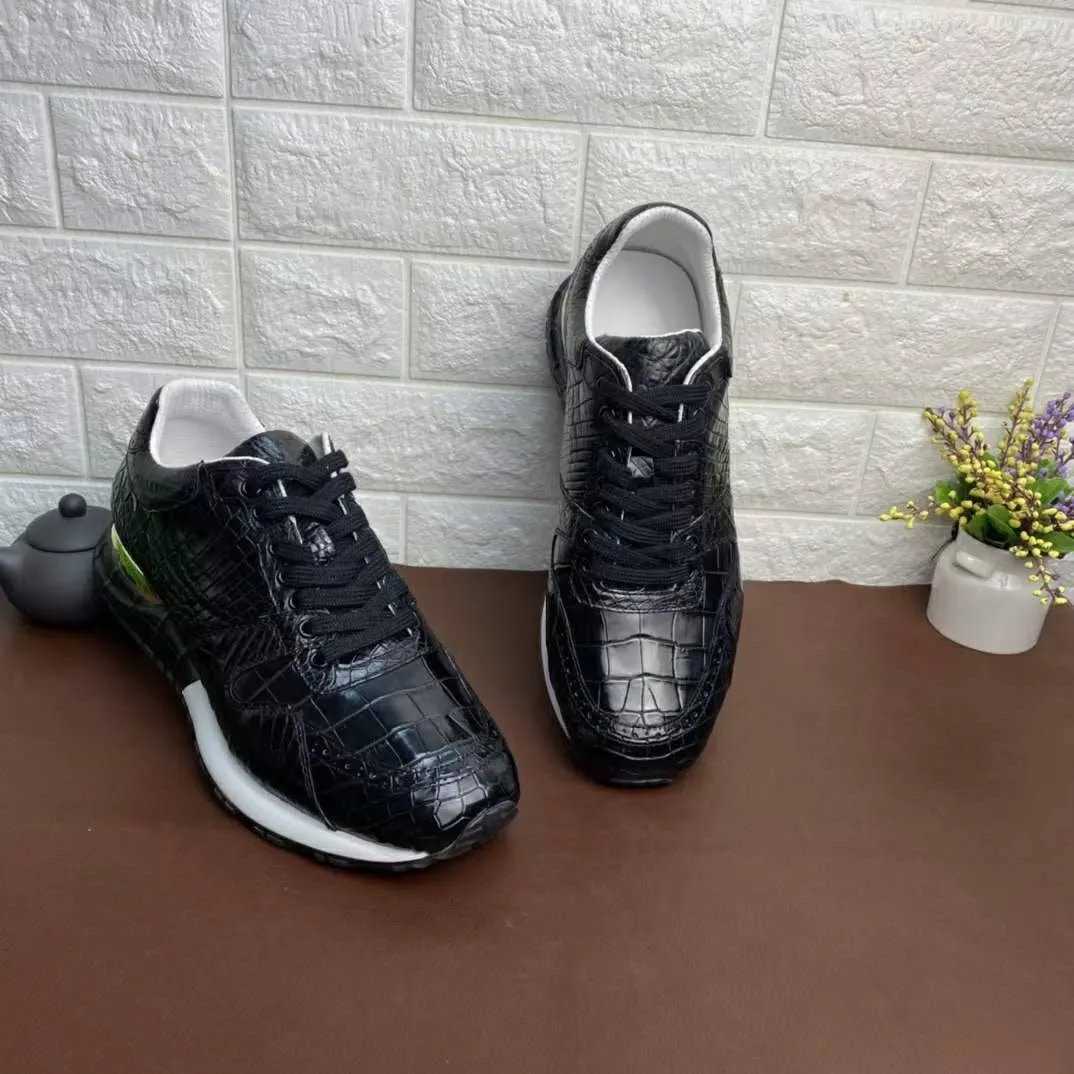 Crocodile Shoes Men's  Crocodile Leather Sneakers 2385 Stream Glow