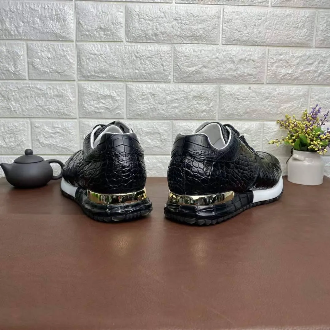 Crocodile Shoes Men's  Crocodile Leather Sneakers 2385 Roomy Toe Box