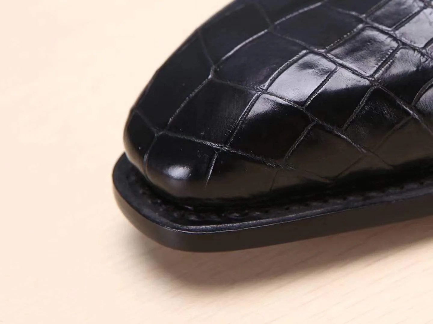 Crocodile Shoes Mens Shoes Black Crocodile  Leather Monk Double Strap Dress Shoes,Goodyear Sole Sun Safe Casual Walking Shoes