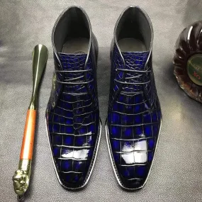 Crocodile Shoes Mens  Vintage Crocodile Leather Chukka Boots Grip Base Deck Glow