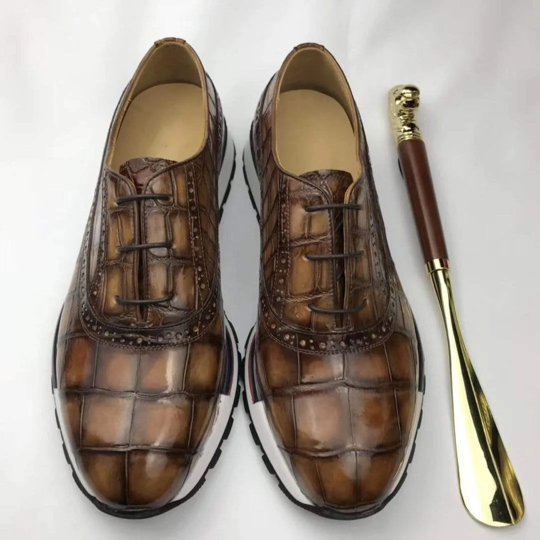 Crocodile Shoes Preorder CROCODILE Burnished Sports Shoes Leisure Men's Shoes Picnic Vibe