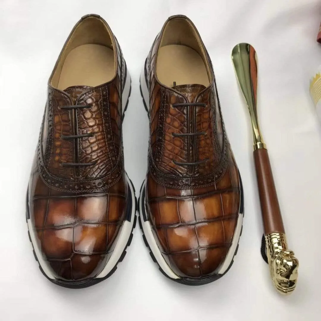Crocodile Shoes Preorder CROCODILE Burnished Sports Shoes Leisure Men's Shoes Easy Wear Shoes