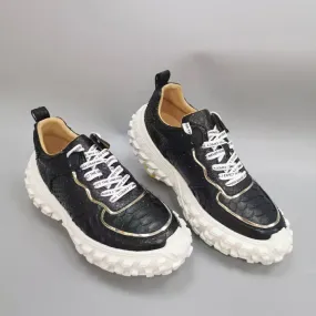 Crocodile Shoes Python Leather Rubber Platform Sneakers Harbor Pier