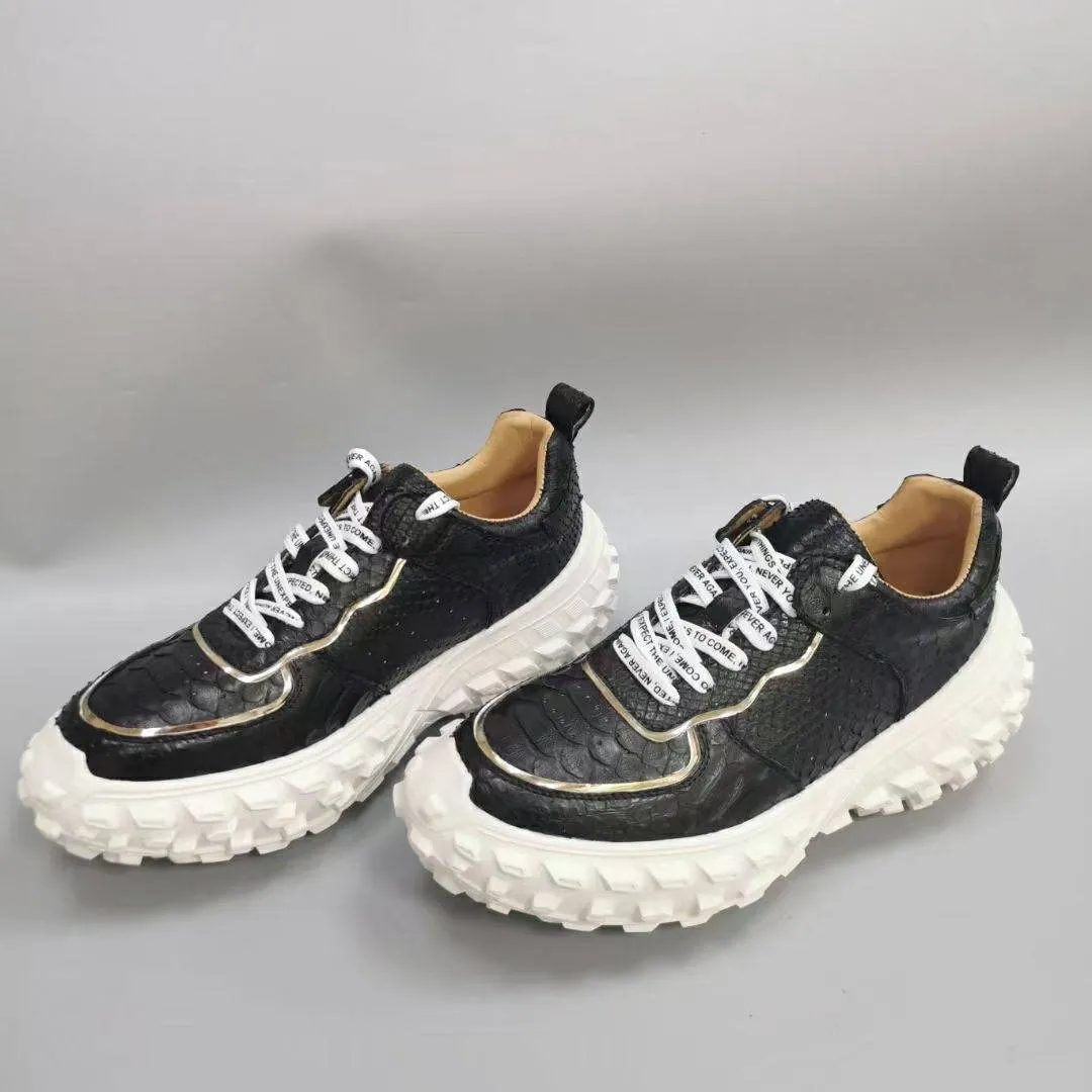Crocodile Shoes Python Leather Rubber Platform Sneakers Harvest Day Fashion Lane