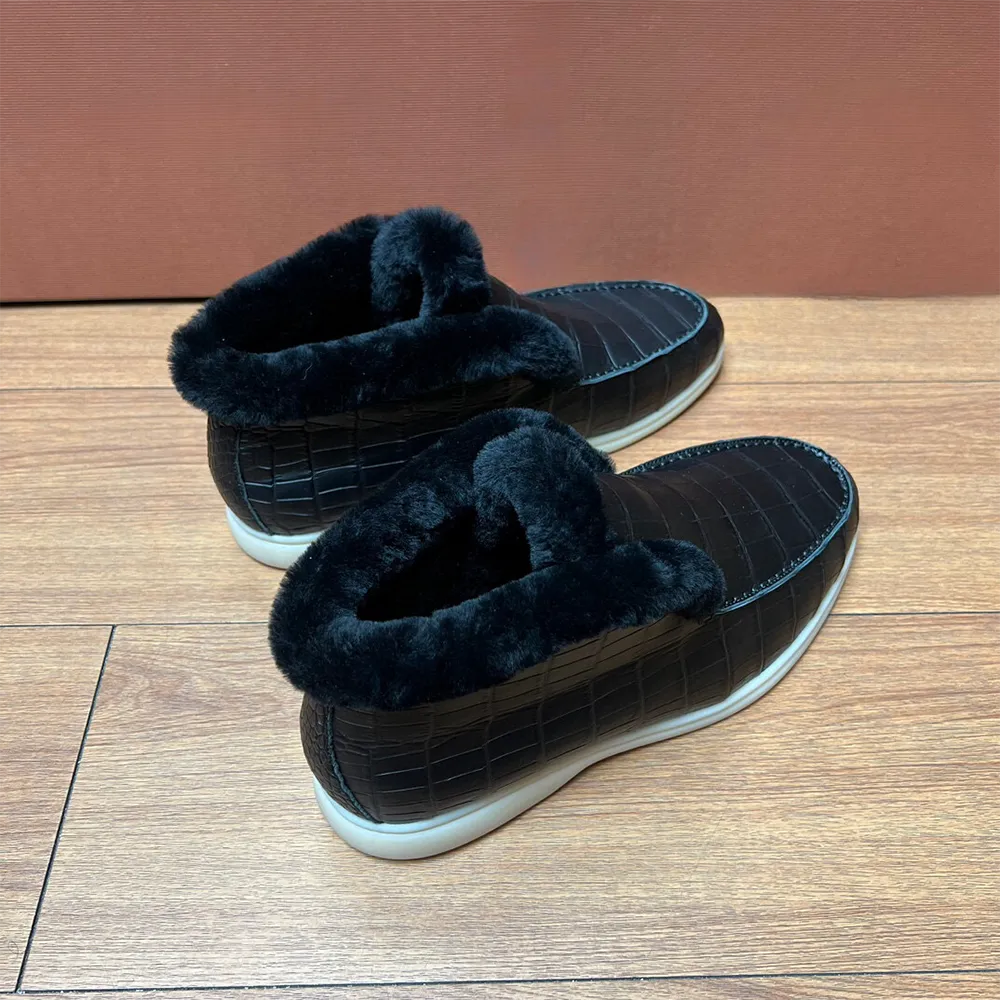 Crocodile Shoes Unisex Crocodile Leather Low Heel Ankle Boots Travel Smart Design Teen Trend