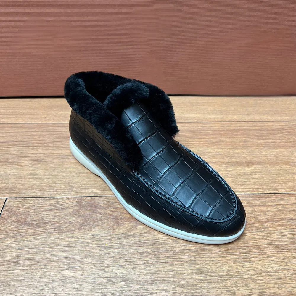 Buy Tour Crocodile Shoes Unisex Crocodile Leather Low Heel Ankle Boots