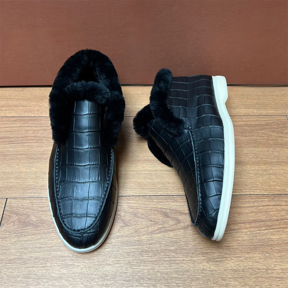 Crocodile Shoes Unisex Crocodile Leather Low Heel Ankle Boots High Lane Wedding Step