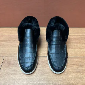 Stone Step Crocodile Shoes Unisex Crocodile Leather Low Heel Ankle Boots