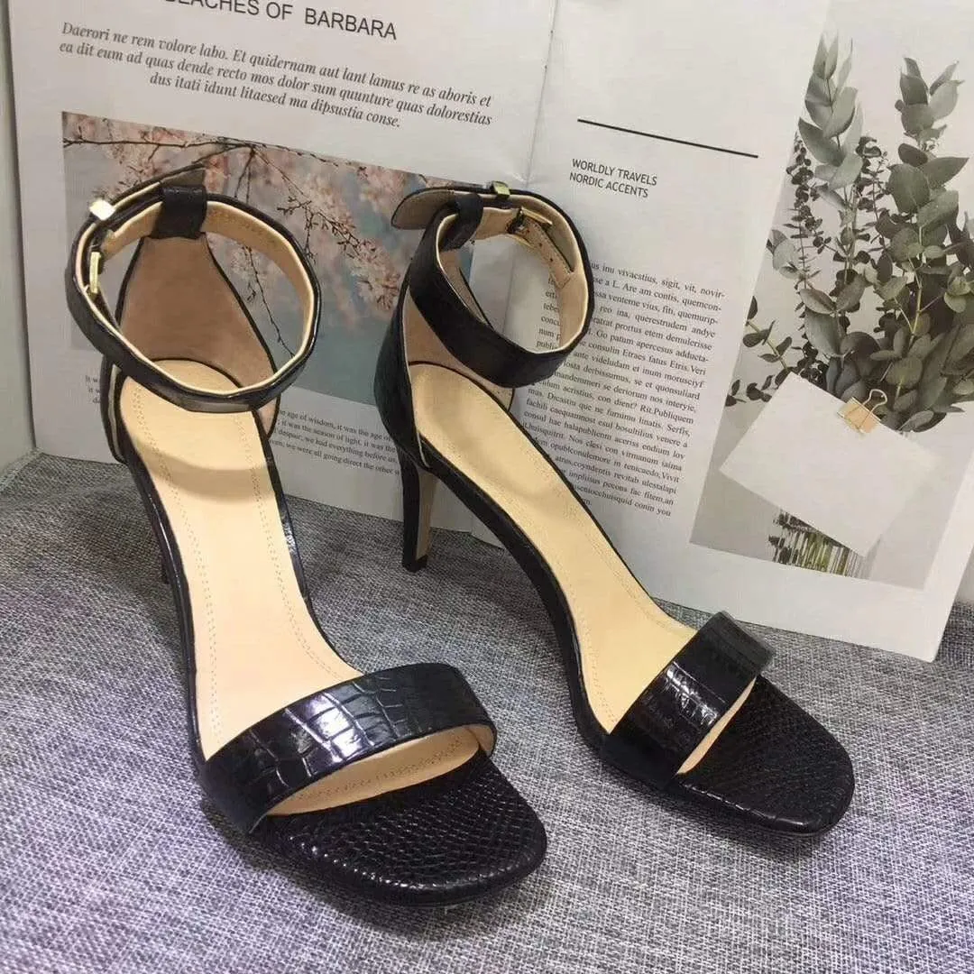 Foot Support Shoes Crocodile Shoes Women's Genuine Crocodile Belly  Leather Sandal