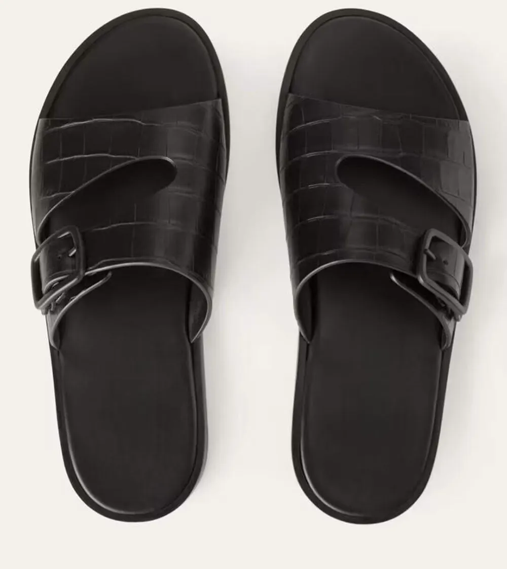 Cliff Step Kind Glow Crocodile Slippers Men's Crocodile Leather Slippers