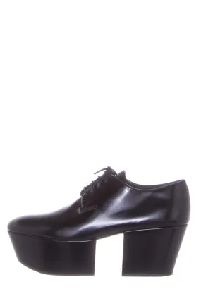 Skin Fresh Energy Boost Prada Black Leather Heel Derby Loafers SZ 38.5