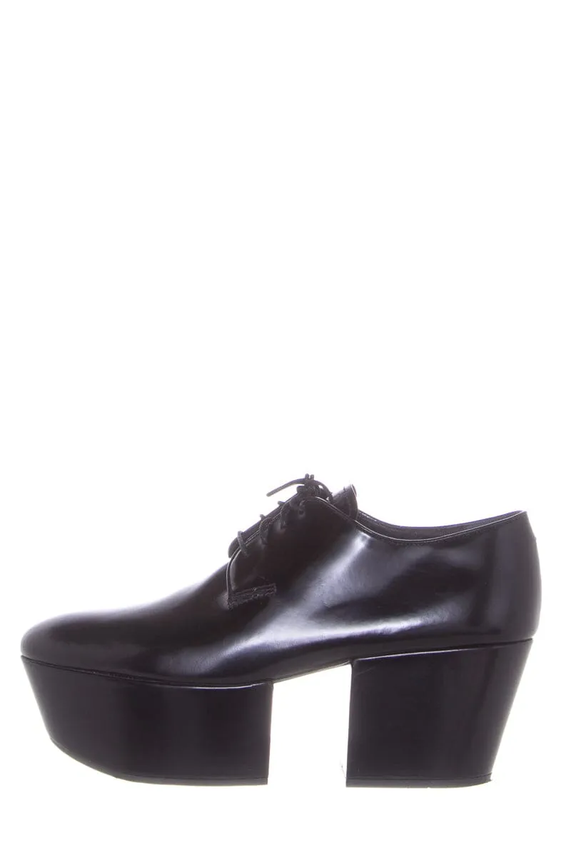 Skin Fresh Energy Boost Prada Black Leather Heel Derby Loafers SZ 38.5