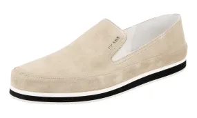 Prada Women's Beige Leather Slip-on Sneaker 3S5749 Long Wear GoodGrip