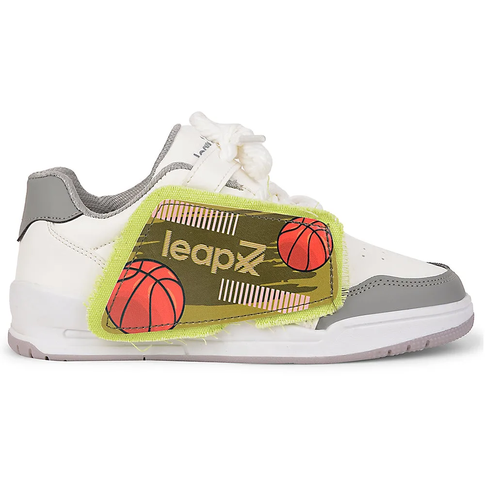 Leap7x Grey Casual Lacing Sneakers For Kids ENVY-2 By Liberty morning - runner work - out shoes