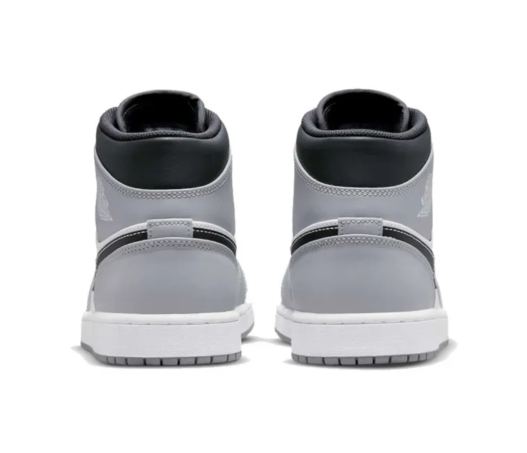 Men's Nike Air Jordan 1 Mid (Smoke Grey) night - wear shoes running in a cable car station area shoes