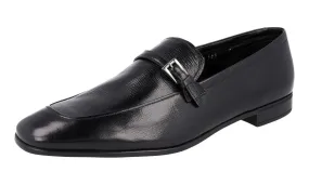 Prada Men's Black Leather Loafers 2DB104 Smart Casual