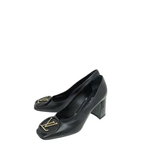 Louis Vuitton Black Madeleine Pumps 37 Feather Light Modern Commuters