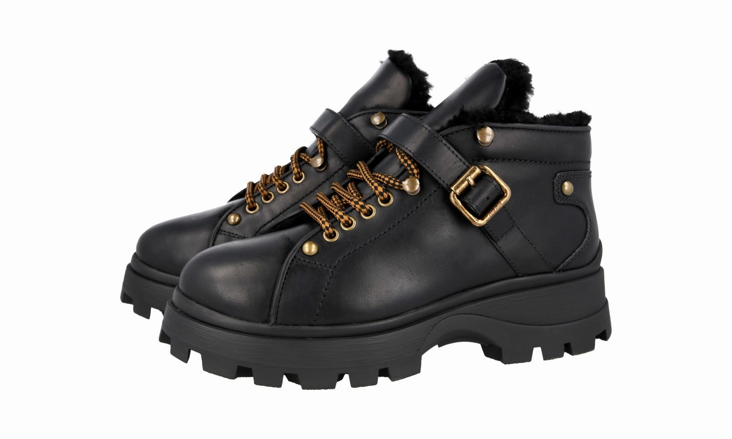 All-Purpose Wear Classic Pair Miu Miu Women's Black Leather Half-Boot 5T692C