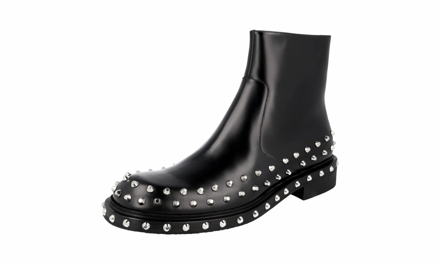 Prada Men's Black Leather Half-Boot 2TE150 Practical Fit Cozy Chic