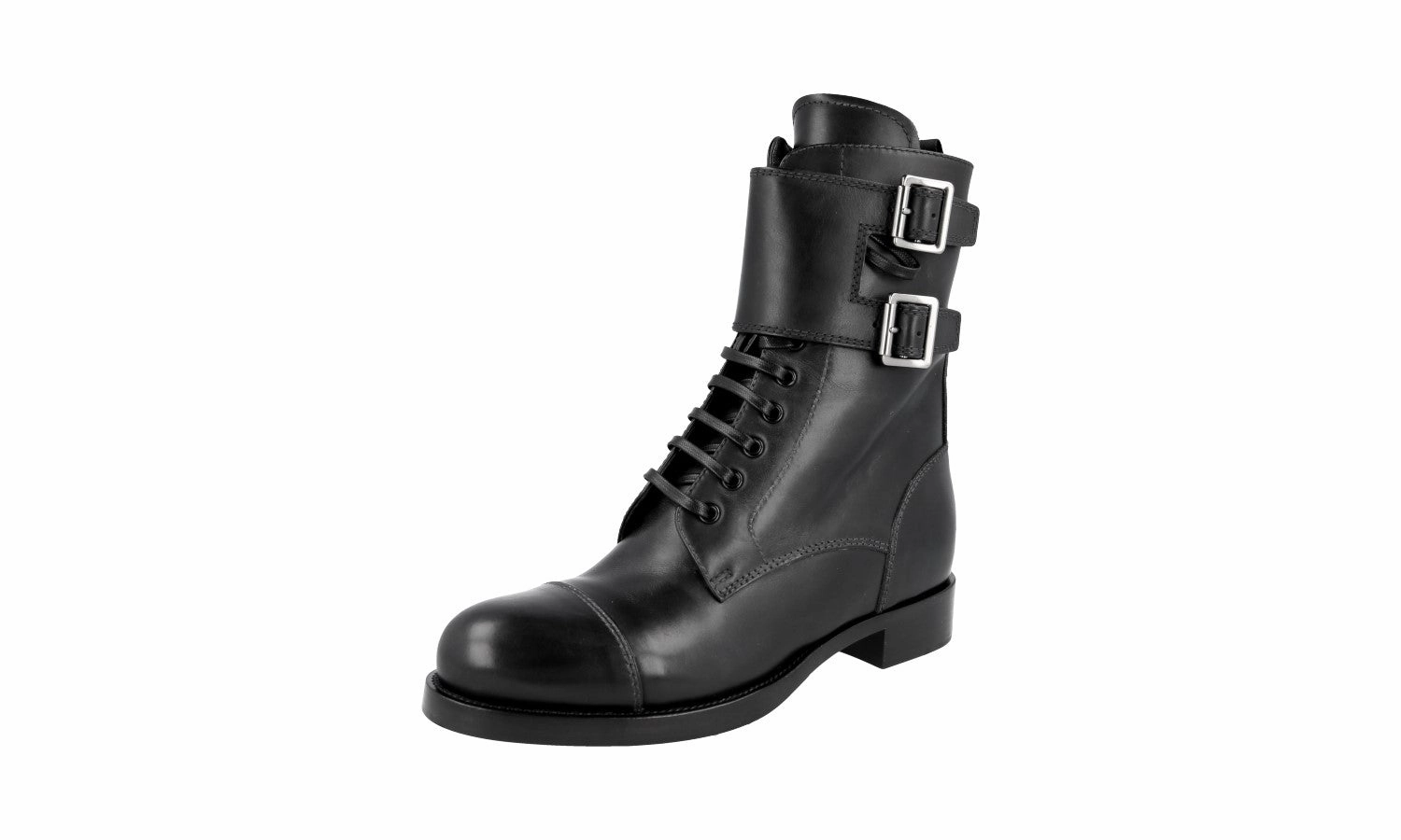 Prada Women's Black Leather Half-Boot 1U135G Smart Wardrobe