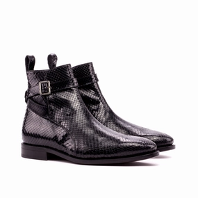Black Python Jodhpur Boots Comfort Laces Hiking Boots