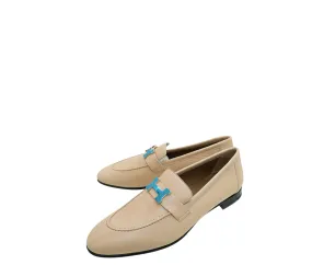 Hermes Beige Nude Paris Loafer 40 Road grip Queen Fit