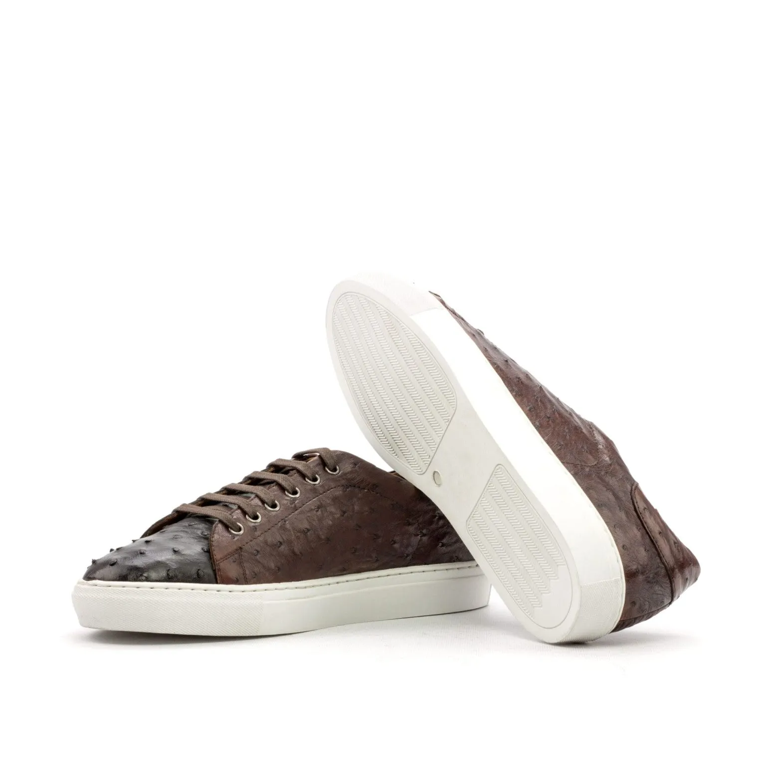 Dark & Med Brown Ostrich Classic Trainers Classic Build Grab Go