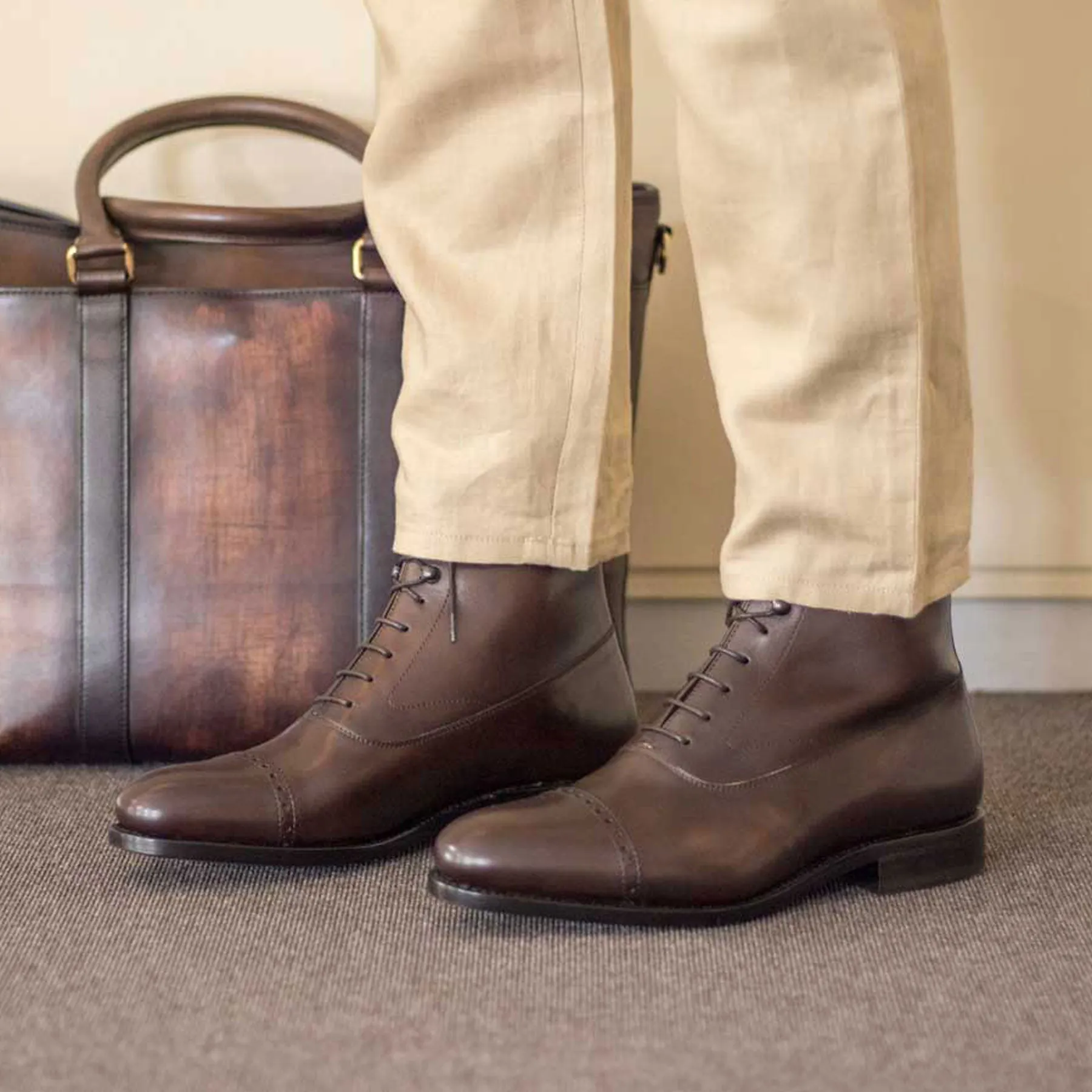 easy move Public Space Dark Brown Calf Leather Balmoral Boot