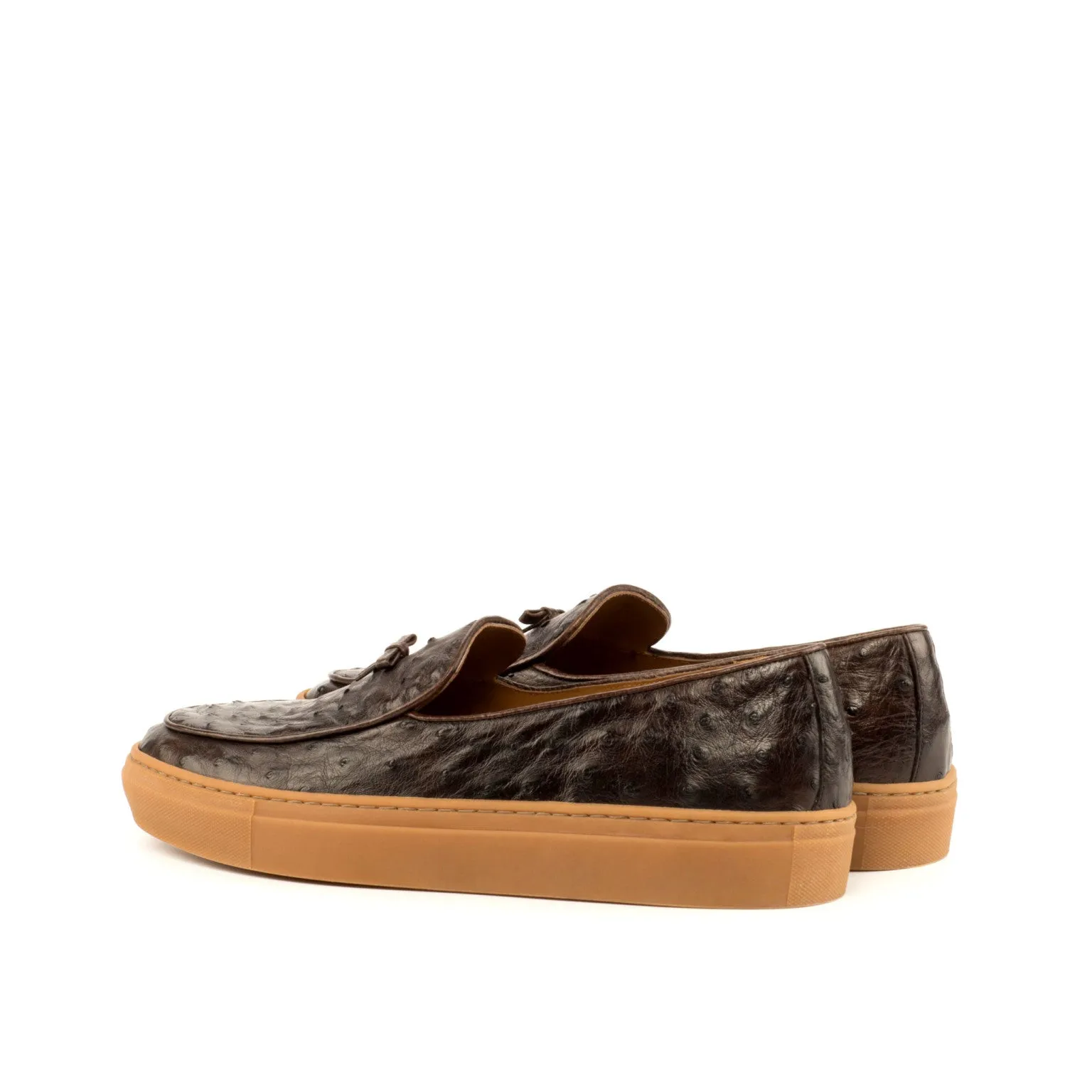 Supportive Design Drink Night Dark Brown Ostrich Belgian Sneakers