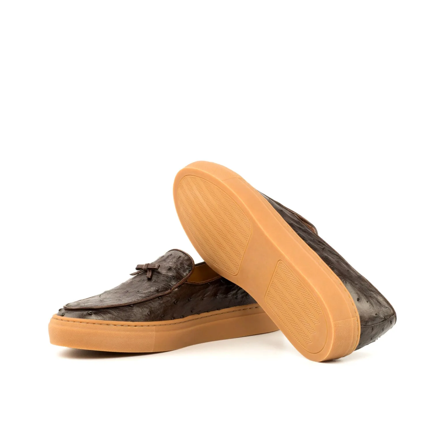 Destination Wedding Modern Feel Dark Brown Ostrich Belgian Sneakers