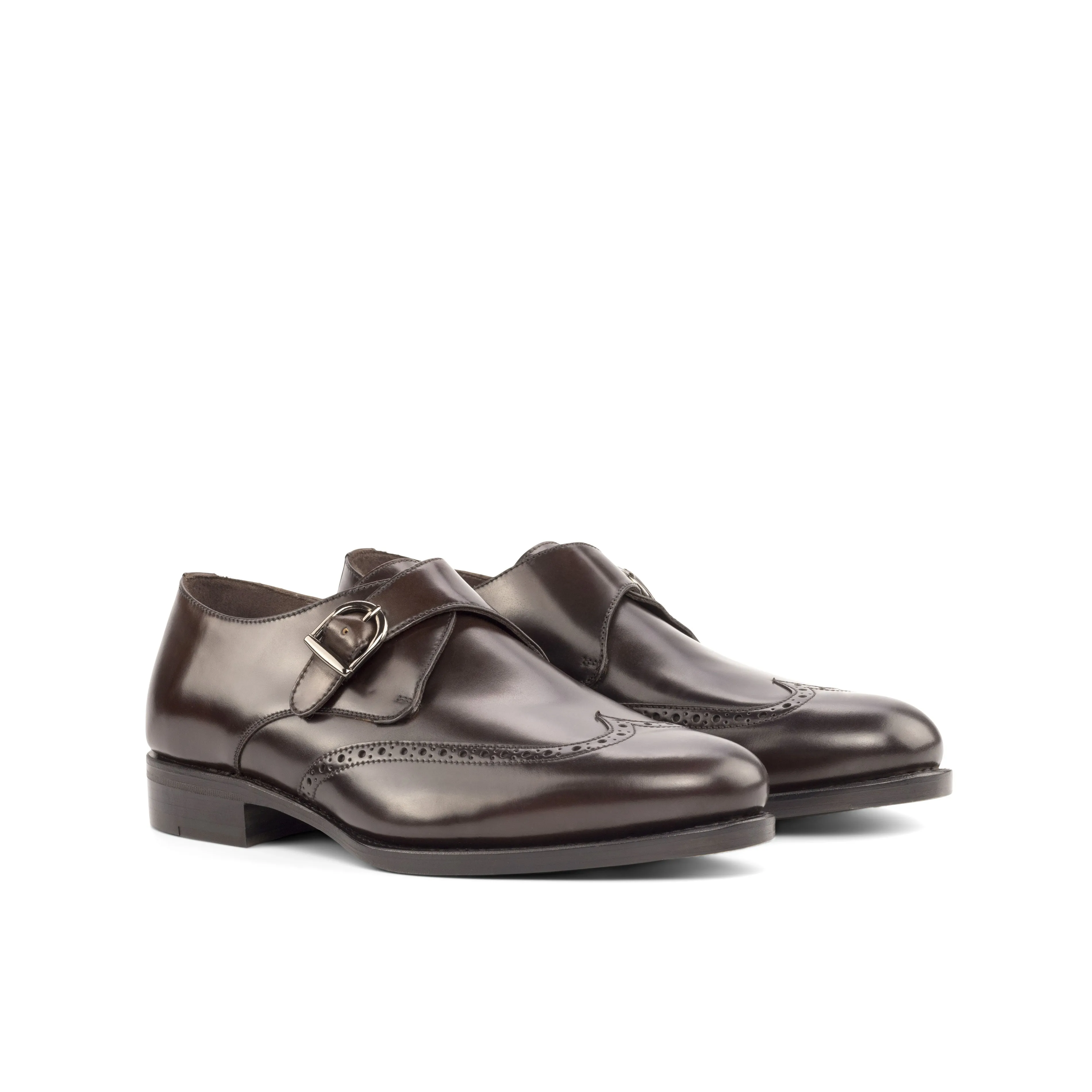 Premium Comfort Cross Floor Dark Brown Shell Cordovan Single Monk